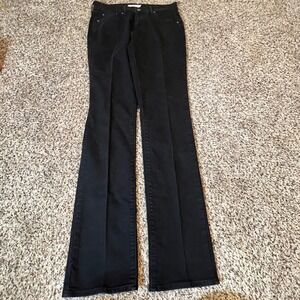 Levis 505 Straight Leg Jeans Womens 28 Black Stretch Mid Rise Denim Pants
